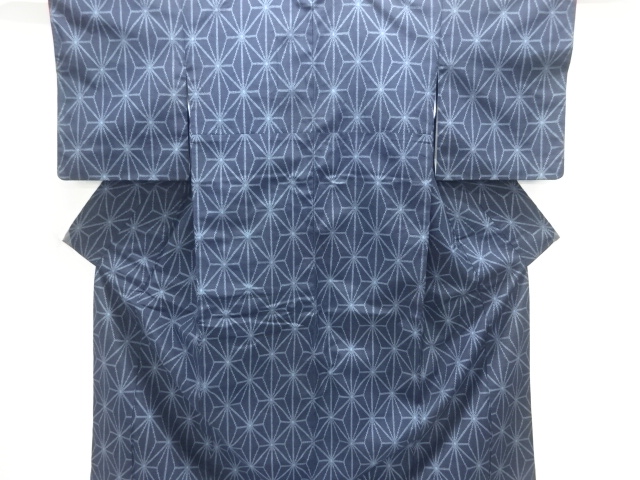 JAPANESE KIMONO / SILK / TSUMUGI / WOVEN ASANOHA